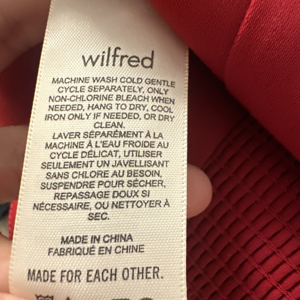 Wilfred Women's Novella Blouse Small Red Sweetheart Neck Smock Puff Sleeve - Picture 16 of 16